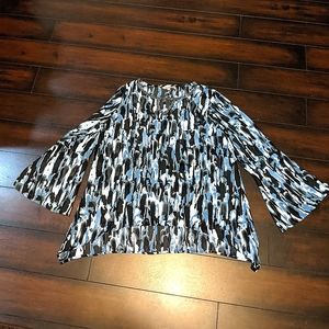 Juicy Couture sheer light teal blouse v-neck XL